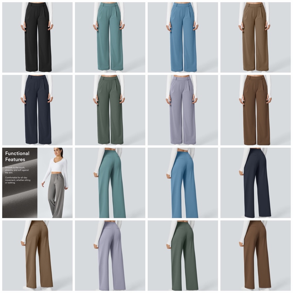 HALARA Women's Wide-Leg Pants in 9 colors XS petite